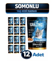 12li Somonlu Yaş Kedi Maması Omega Destekli yaş mama 12X 85 gr