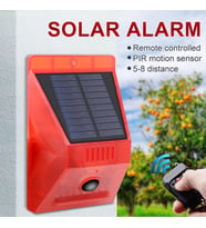 Hareket Sensörlü Solar Alarm Kumandalı Alarm Siren Hırsız Kovucu Yabani Hayvan Kovucu