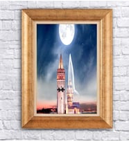 Altın Varaklı  Çerçeveli Paspartulu Tablo ndd1358 (Gold)