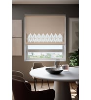 Lazer Kesim Mat Stor Perde, Lazer Kesimli Modern Serisi, M-181003 Açık Kahverengi Renk