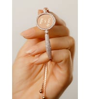 925 Ayar Gümüş Rose Gold Kaplama Isimli Asansörlü Bileklik