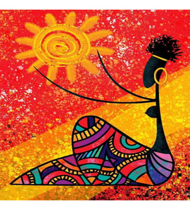 Afrika Güneşi Sayılarla Boyama Seti Canvas Kasnaklı 40 x 50 cm