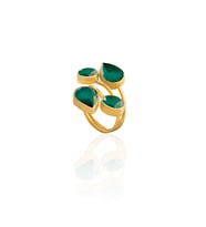 Kadir Jewellery 22 Ayar Altın Kaplama Zirkon Taşlı Kadın Vintage Yüzük