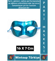 #PartiMaskesi Kadın Erkek Kostüm Davet Yılbaşı Cosplay Metalize Parlak Şık Parti Maskesi 16 X 7 Cm