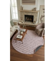 Dream Soft Yuvarlak Pembe Yumuşak Yüzeyli Kaymaz Makinede Yıkanabilir Halı