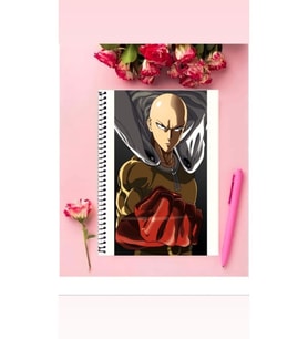 One Punch Man Anime Defter 1 Adet Özel Tasarım A4 Boyutu Telli Çizgili Defter 21*29 Cm