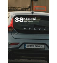 38 Kayseri Tomarza Plaka Kodlu Beyaz Araç Sticker Tomarza İlçe Yazılı Kayseri Özel Tasarım 40x8 cm Şehir ve İlçe Temalı Kaliteli Sticker