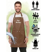 Hawk Era Önlük Kişiye İsme Firmaya Özel Şef Garson Restaurant Kafe Aşçı Mutfak Barista Kuaför Deri i