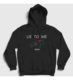 Presmono Unisex Siyah Lie 5 Seconds Of Summer Kapüşonlu Sweatshirt 78917tt