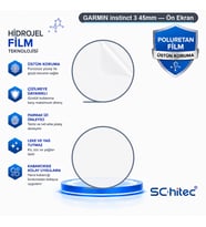 SChitec GARMIN instinct 3 45mm Uyumlu Ön Yüzey Nano Şeffaf Hidrojel Ekran Koruyucu