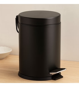 3L Pedallı Metal Çöp Kovası Siyah