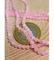 Pembe Kuvars Taşı YARIM Dizi 3mm (17cm uzunluğundadır) (41245)