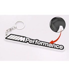 M Performance Logolu 3D Baskı Anahtarlık – Sportif Tasarım Petek Desenli Araba Anahtarlığı