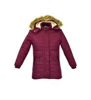 Kız Çocuk Kapüşonlu Mont BS-2015 (Bordo)