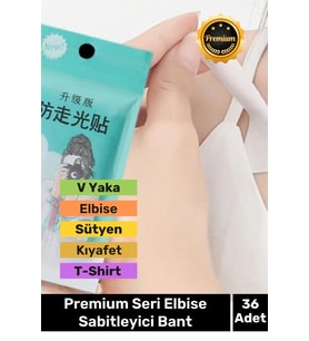 Premium Seri Bluz V Yaka Kıyafet Gece Nişan Düğün Kravat Açık Elbise Sabitleyici 36'lı Bant
