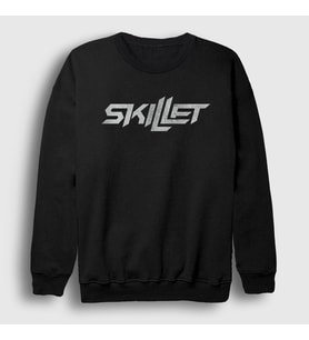 Presmono Unisex Siyah Logo Skillet Sweatshirt 539278tt