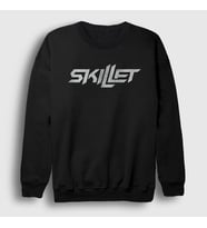 Presmono Unisex Siyah Logo Skillet Sweatshirt 539278tt