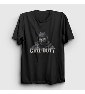Presmono Unisex Siyah Soldier Call Of Duty T-Shirt 27409tt