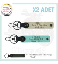 Motosiklet Aşıkları İçin Özel, İsim Plaka ve 0 + Kan Grubu Yazılı x2 Anahtarlık, S Kahve-Turkuaz-Ysl (Çok Renkli)