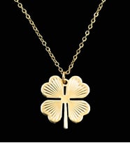 Gold Renkli Mini Yonca Kolye