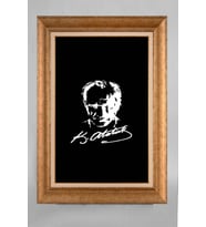 Altın Varaklı Paspartulu Çerçeveli Atatürk Tablo nt824