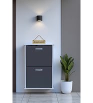 Eliusta Holen Antrasit Renk Ayakkabılık 2 Düşer Kapak 52 cm Genişlik Kapı Önü Asma Ayakkabılık 52x74x26 cm
