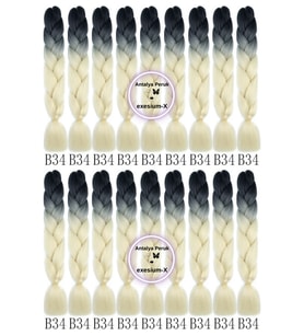 X-Pression Afrika Örgüsü Ve Rasta Için Sentetik Ombreli Saç 100gr--B34