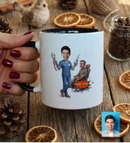 Kişiye Özel Karikatürlü Erkek Diş Hekimi Kupa Bardak Tıp Bayramı Hediyesi