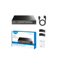 CUDY 16port PoE 200w 1-SFP/2-Uplink 10/100 Yönetilemez Switch FS1018PS1
