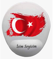 Kişiye Özel Türk Bayrağı Temalı Mouse Pad Bilek Destekli
