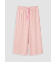 LCW DREAM Pembe Baskılı %100 Pamuklu Kadın Kapri Pijama Altı