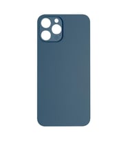 Apple iPhone 12 Pro Max Uyumlu LOGOLU Arka Pil Batarya Kapağı - LENS HARİÇ (Mavi)