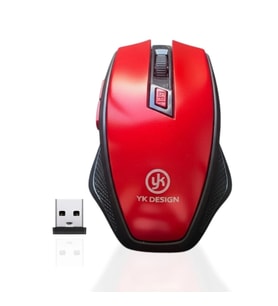 Durukar® Kırmızı Renkli Baş Parmak Destekli Ergonomik Sessiz Kablosuz Mouse – USB Alıcılı, Ofis ve O