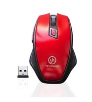 Durukar® Kırmızı Renkli Baş Parmak Destekli Ergonomik Sessiz Kablosuz Mouse – USB Alıcılı, Ofis ve O