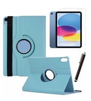 Apple iPad 10. Nesil / iPad A16 Uyumlu 10,9 inç Tablet Kılıfı Cam Kalem Set (Mavi)