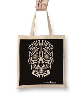 Skull Gun White Bez Çanta Uzun Saplı