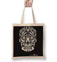 Skull Gun White Bez Çanta Uzun Saplı