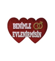 Benimle Evlenir Misin Strafor Süs Özel Gün Teklif (Kırmızı)