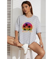 Unisex Holiday Time Tasarım Tshirt (Gri)