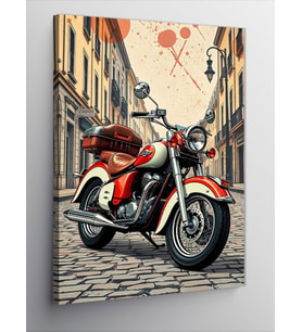 Kanvas Tablo Klasik Sokak Motorsikleti