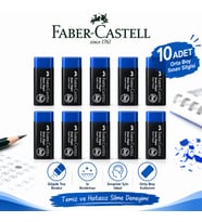 Orta Boy Sınav Silgisi 10 Adet Yumuşak Silgi Faber-Castell