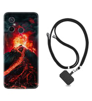 Xiaomi Redmi 12C Kılıf Silikon Boyun Askılı İpli Desenli Silikon Yanardağ 1611