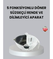 Döner Mekanizmalı 5’i 1 Arada Süzgeçli Rende Sebze Meyve Doğrama Cihazı