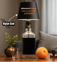 BK Gift Firmalara Özel Logolu Kablosuz 3 Renkli Led Siyah Şişe Lambası, Ev Hediyesi, Cafelere Özel, Firmalara Özel