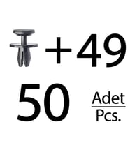 Peugeot, Opel, Citroen için Tampon ve Davlumbaz Klips- 50'li