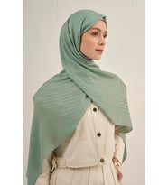 Lyocell Viscon Stripes Desenli Şal 2 (Mint Yeşil)