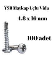 Yıldız Silindir Başlı 4.8x16 YSB Matkap Uçlu Akıllı Vida 100 Adet