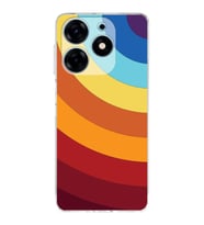 PrintiFy Tecno Spark 10 Pro Uyumlu Kamera Korumalı Renk Cümbüşü A Tasarımlı Şeffaf Silikon Kılıf