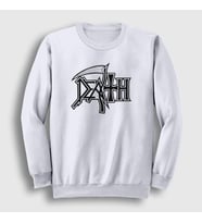 Presmono Unisex Siyah Logo Death Sweatshirt