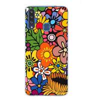 PrintiFy Samsung Galaxy A20s ile Uyumlu 1mm Slim Fit Retro Colors 2 Baskılı Şeffaf  Kılıf